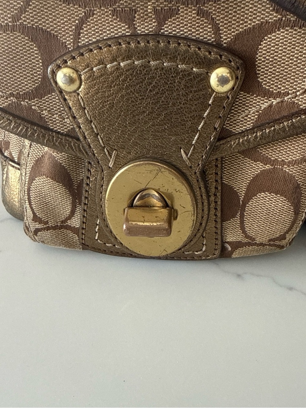 Coach Legacy 10339 Signature Double Turnlock Shoulder Bag 65th Anniversary Y2K - Picture 6 of 9